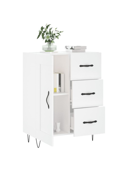 Příborník bílý s vysokým leskem 69,5x34x90 cm kompozitní dřevo