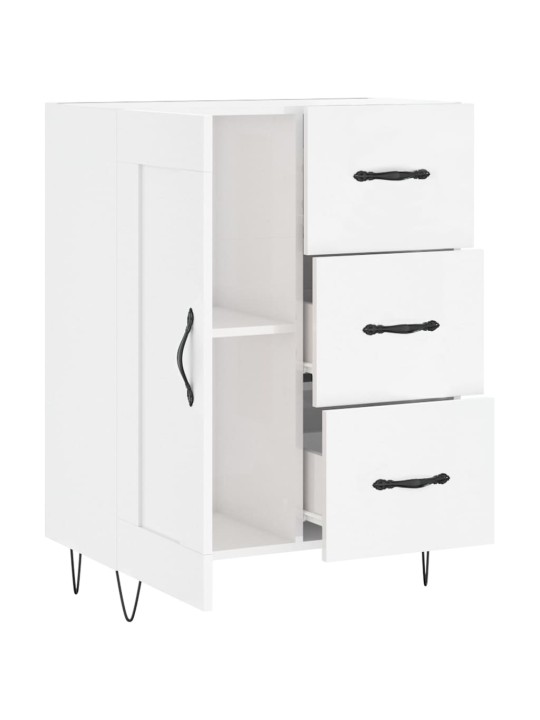Příborník bílý s vysokým leskem 69,5x34x90 cm kompozitní dřevo