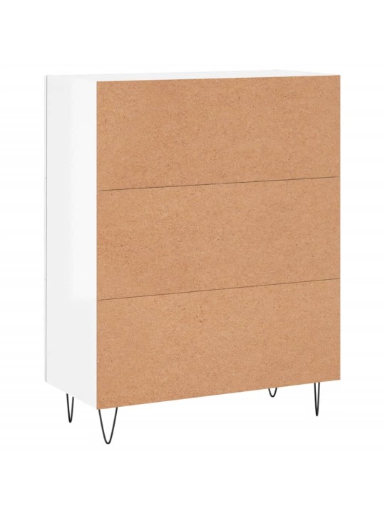 Příborník bílý s vysokým leskem 69,5x34x90 cm kompozitní dřevo