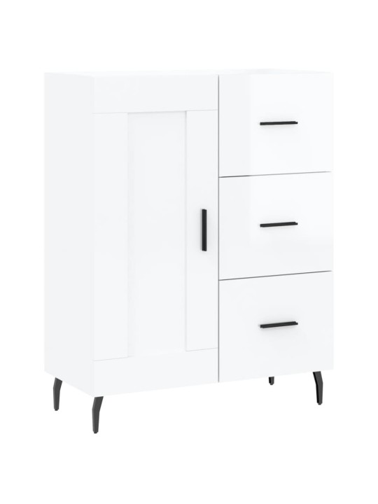 Příborník bílý s vysokým leskem 69,5x34x90 cm kompozitní dřevo