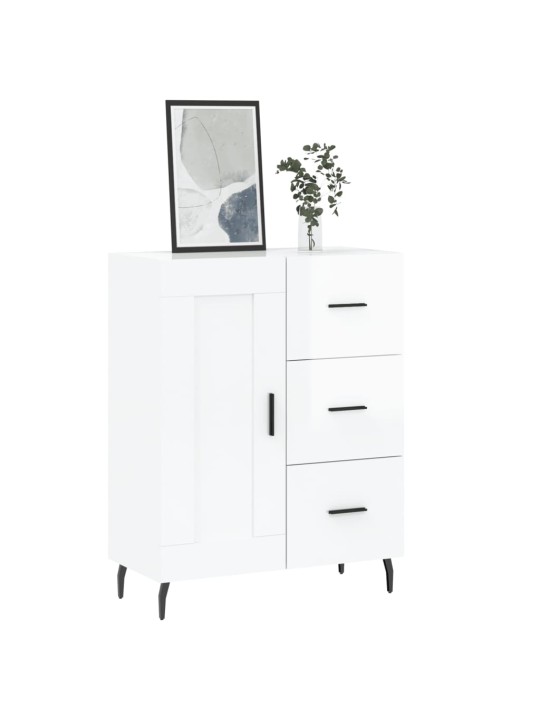 Příborník bílý s vysokým leskem 69,5x34x90 cm kompozitní dřevo