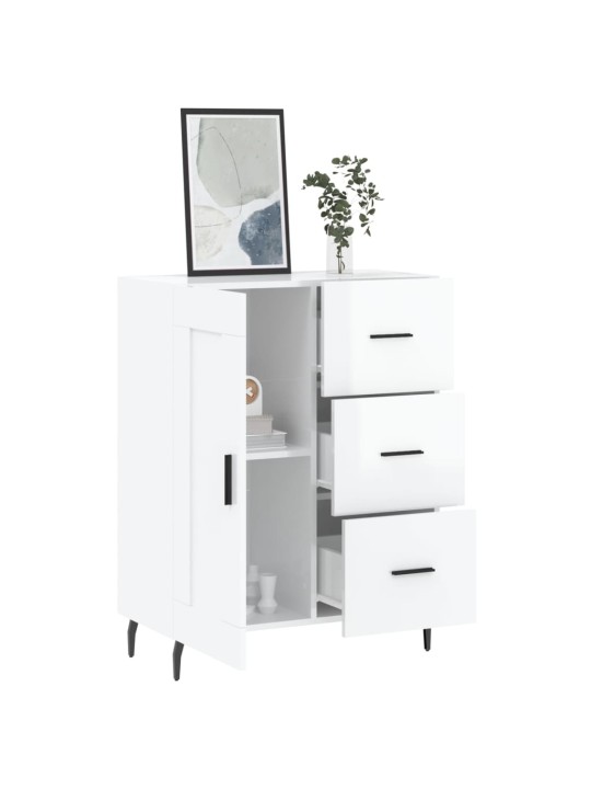 Příborník bílý s vysokým leskem 69,5x34x90 cm kompozitní dřevo