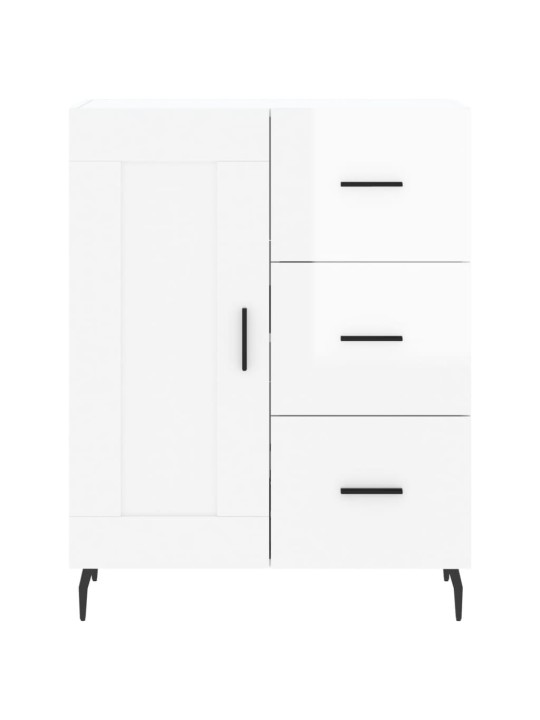 Příborník bílý s vysokým leskem 69,5x34x90 cm kompozitní dřevo