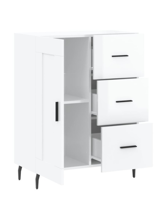 Příborník bílý s vysokým leskem 69,5x34x90 cm kompozitní dřevo