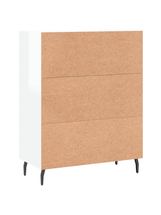 Příborník bílý s vysokým leskem 69,5x34x90 cm kompozitní dřevo