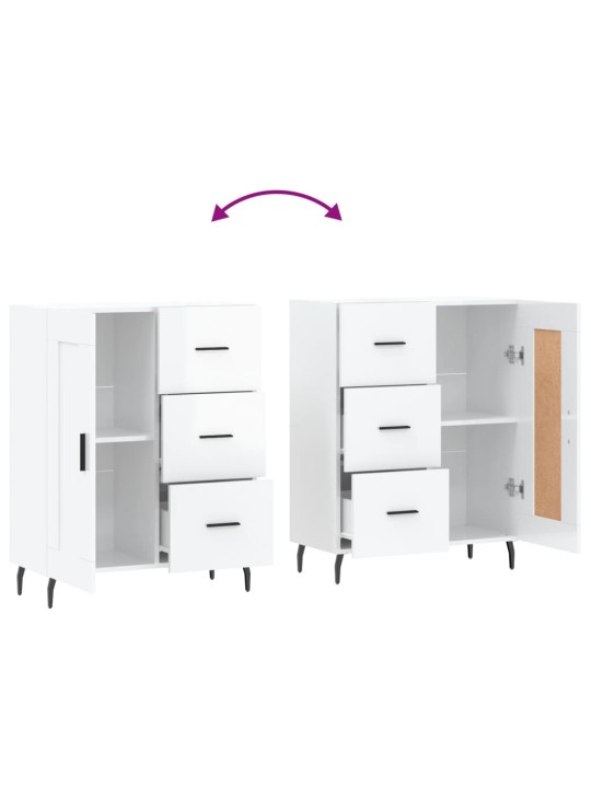 Příborník bílý s vysokým leskem 69,5x34x90 cm kompozitní dřevo