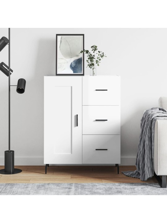 Příborník bílý s vysokým leskem 69,5x34x90 cm kompozitní dřevo