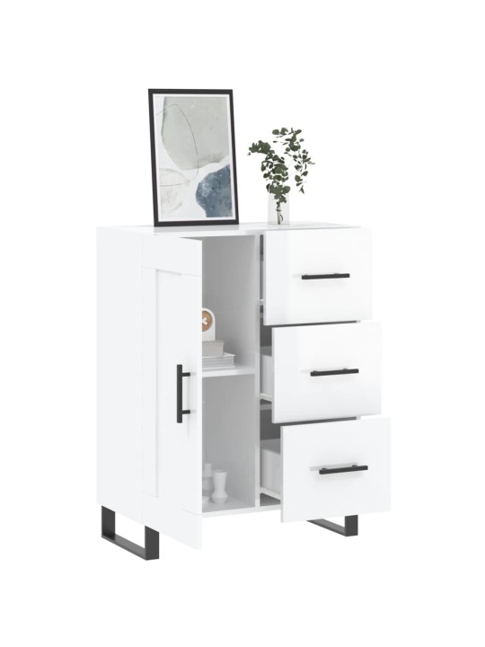 Příborník bílý s vysokým leskem 69,5x34x90 cm kompozitní dřevo