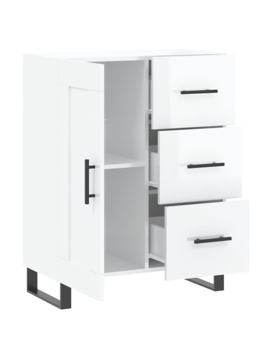 Příborník bílý s vysokým leskem 69,5x34x90 cm kompozitní dřevo