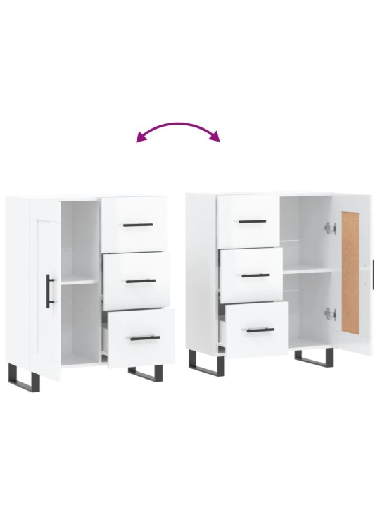 Příborník bílý s vysokým leskem 69,5x34x90 cm kompozitní dřevo