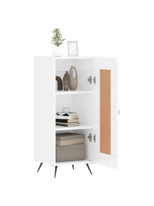 Příborník bílý s vysokým leskem 34,5x34x90 cm kompozitní dřevo