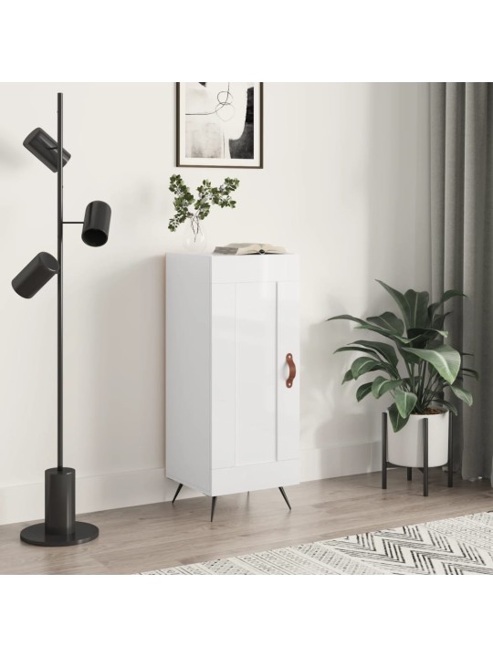 Příborník bílý s vysokým leskem 34,5x34x90 cm kompozitní dřevo