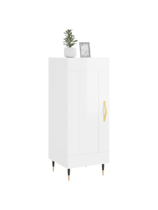 Příborník bílý s vysokým leskem 34,5x34x90 cm kompozitní dřevo