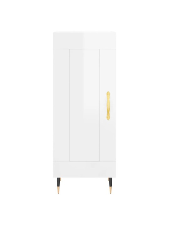 Příborník bílý s vysokým leskem 34,5x34x90 cm kompozitní dřevo