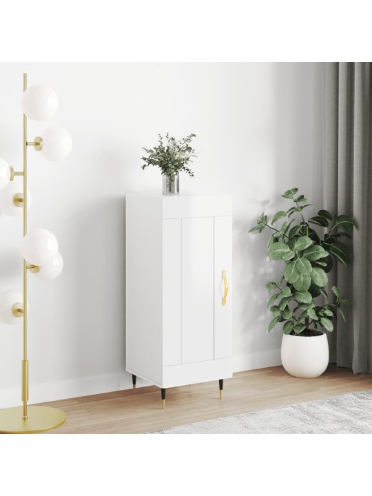 Příborník bílý s vysokým leskem 34,5x34x90 cm kompozitní dřevo