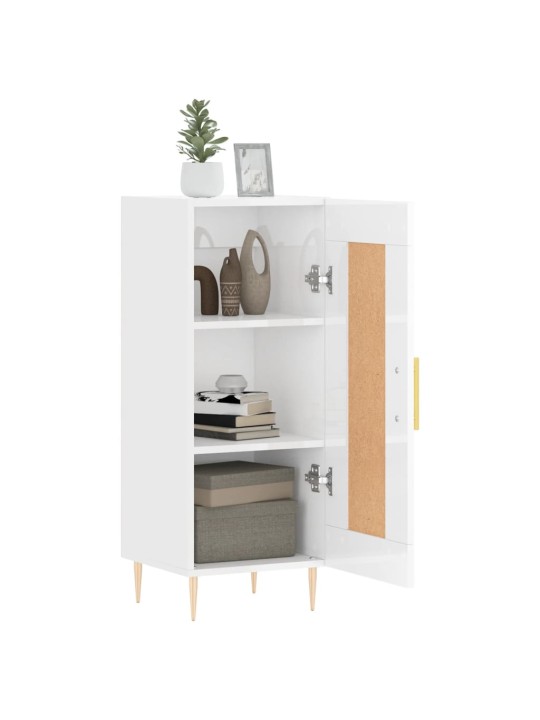 Příborník bílý s vysokým leskem 34,5x34x90 cm kompozitní dřevo