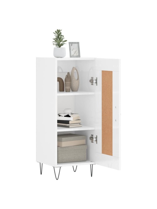Příborník bílý s vysokým leskem 34,5x34x90 cm kompozitní dřevo