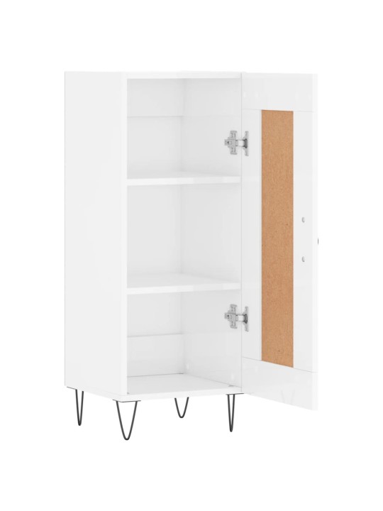 Příborník bílý s vysokým leskem 34,5x34x90 cm kompozitní dřevo