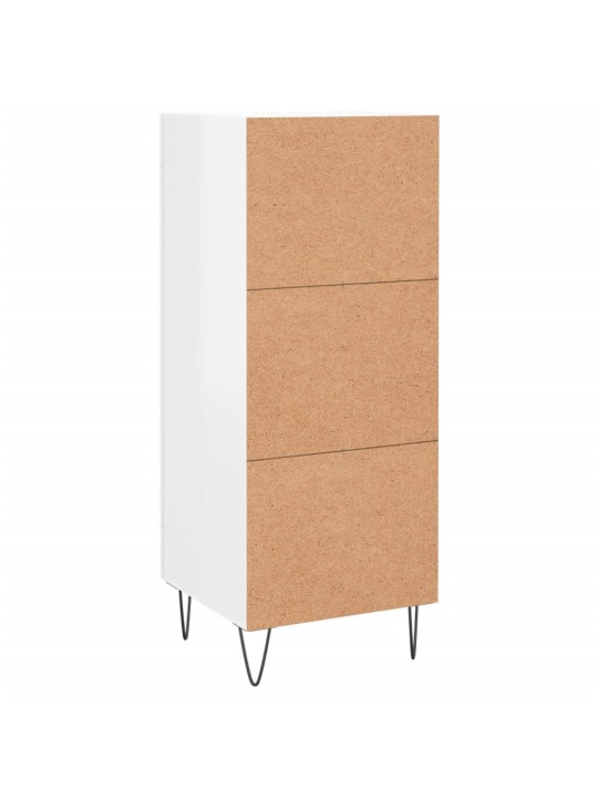 Příborník bílý s vysokým leskem 34,5x34x90 cm kompozitní dřevo