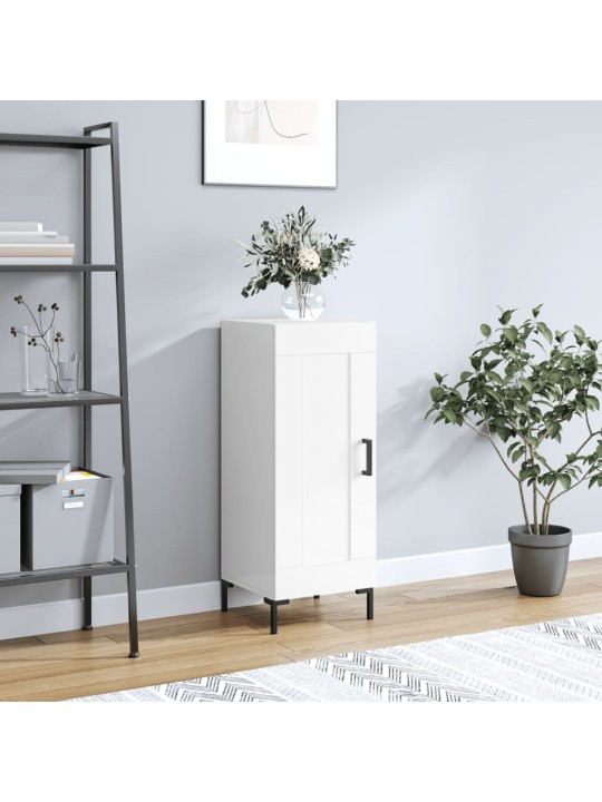 Příborník bílý s vysokým leskem 34,5x34x90 cm kompozitní dřevo