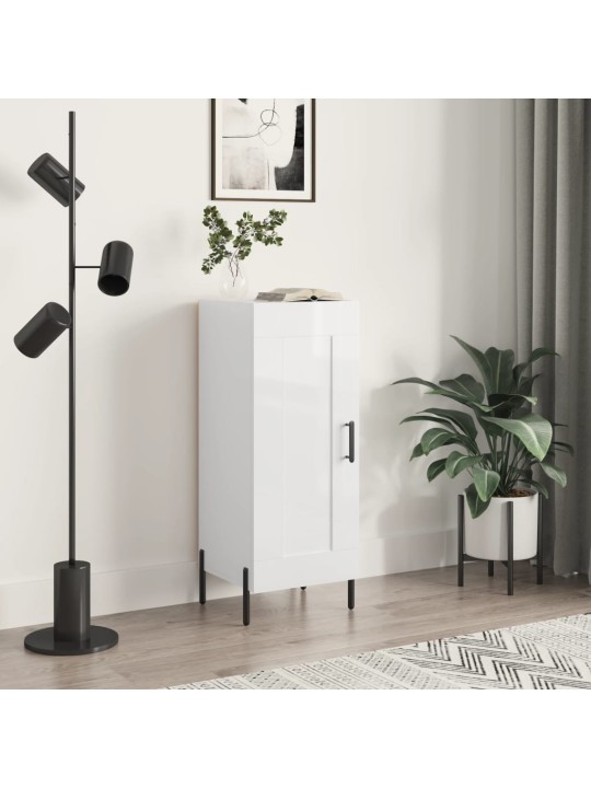 Příborník bílý s vysokým leskem 34,5x34x90 cm kompozitní dřevo