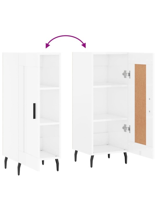 Příborník bílý s vysokým leskem 34,5x34x90 cm kompozitní dřevo
