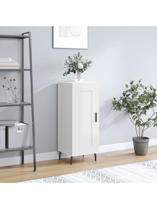 Příborník bílý s vysokým leskem 34,5x34x90 cm kompozitní dřevo