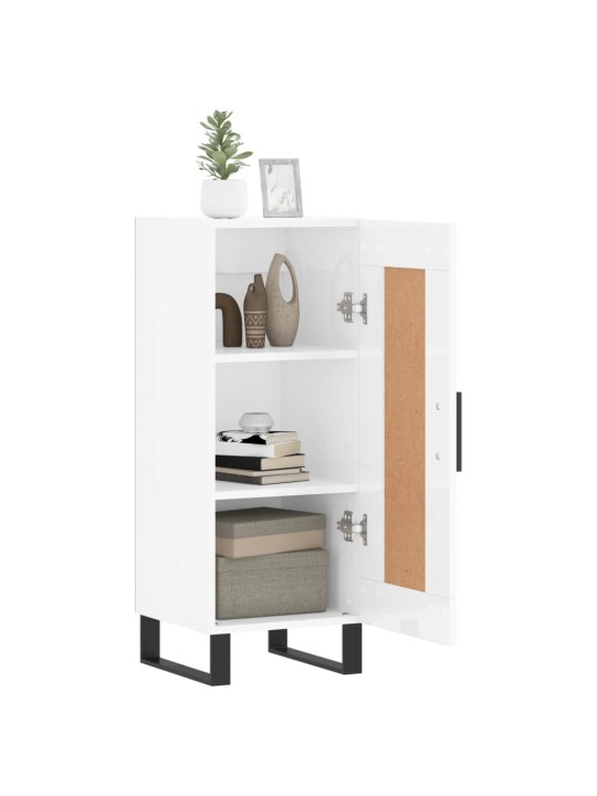 Příborník bílý s vysokým leskem 34,5x34x90 cm kompozitní dřevo