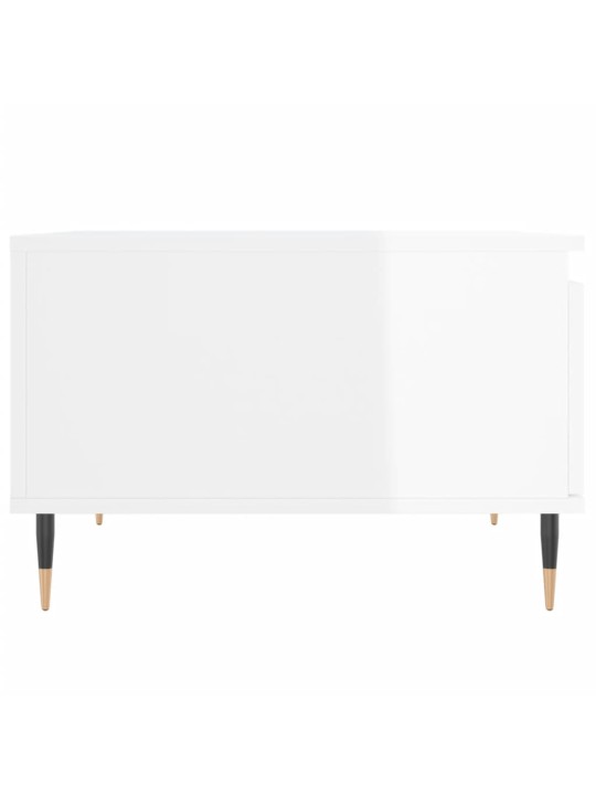 Konferenční stolek lesklý bílý 55x55x36,5 cm kompozitní dřevo