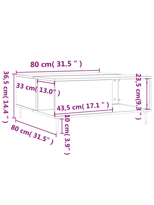 Konferenční stolek betonově šedý 80x80x36,5 cm kompozitní dřevo