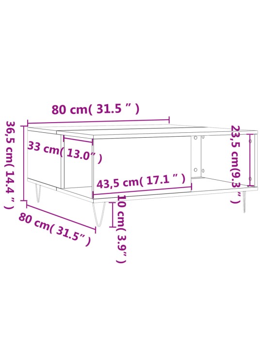 Konferenční stolek betonově šedý 80x80x36,5 cm kompozitní dřevo