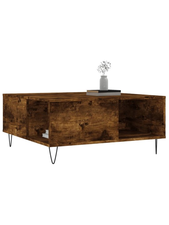 Konferenční stolek kouřový dub 80x80x36,5 cm kompozitní dřevo