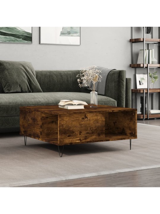 Konferenční stolek kouřový dub 80x80x36,5 cm kompozitní dřevo