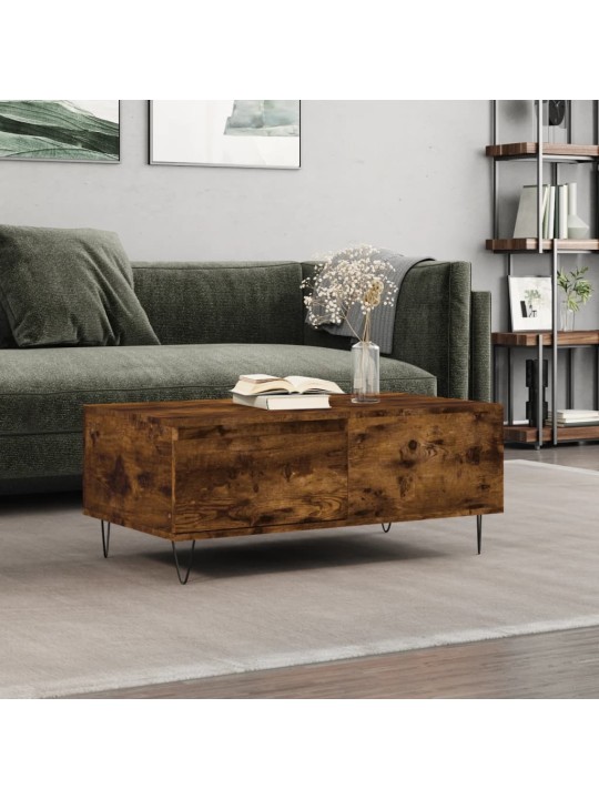 Konferenční stolek kouřový dub 90x50x36,5 cm kompozitní dřevo