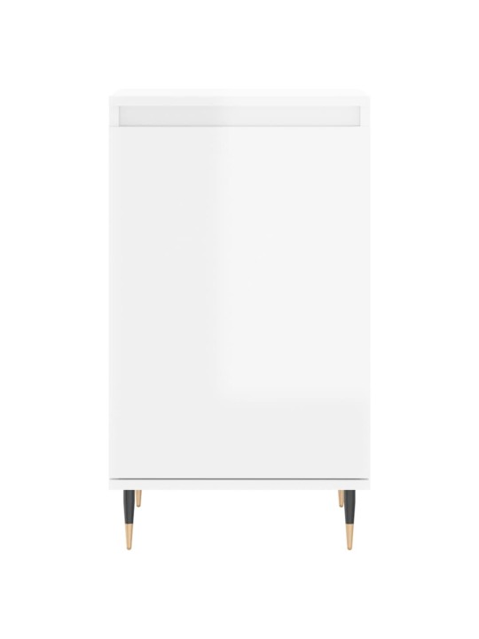 Příborníky 2 ks bílé vysoký lesk 40x35x70 cm kompozitní dřevo