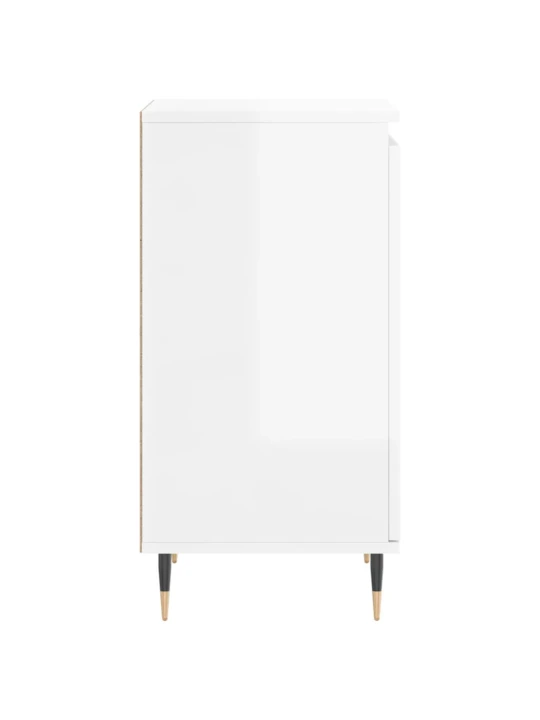 Příborníky 2 ks bílé vysoký lesk 40x35x70 cm kompozitní dřevo