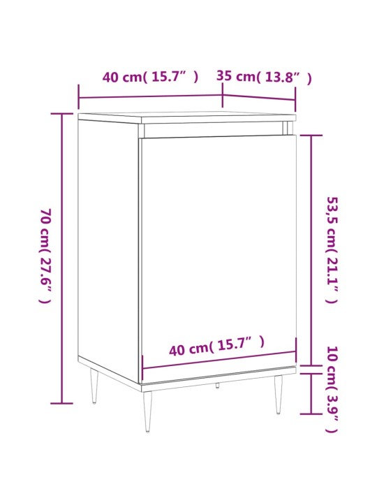 Příborník betonově šedý 40 x 35 x 70 cm kompozitní dřevo