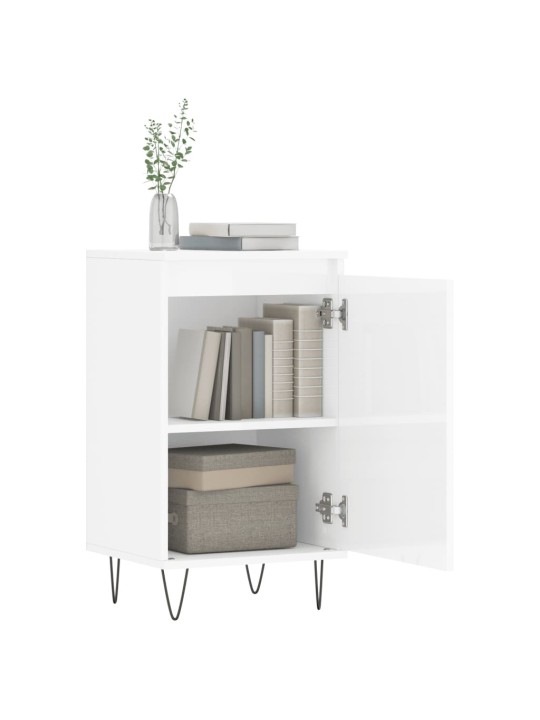 Příborník bílý s vysokým leskem 40x35x70 cm kompozitní dřevo