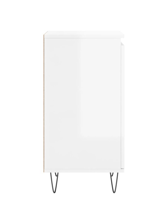 Příborník bílý s vysokým leskem 40x35x70 cm kompozitní dřevo