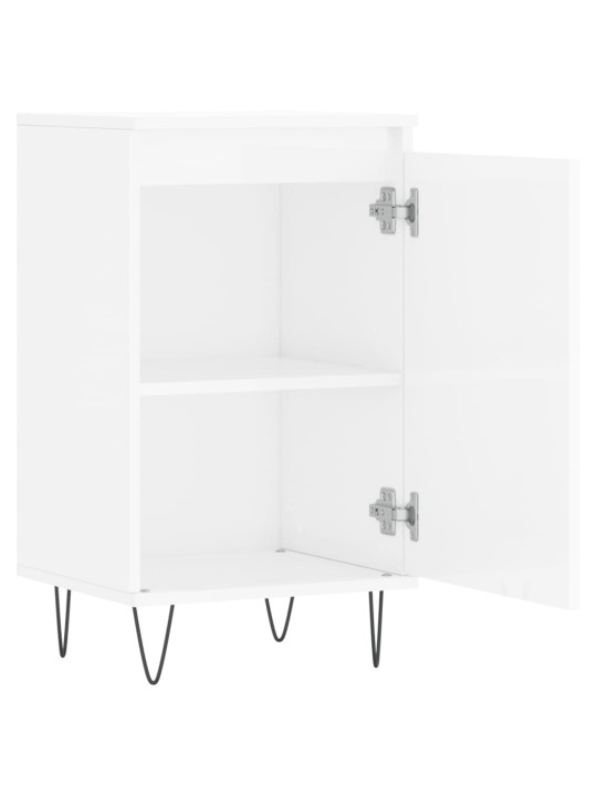 Příborníky 2 ks bílé vysoký lesk 40x35x70 cm kompozitní dřevo
