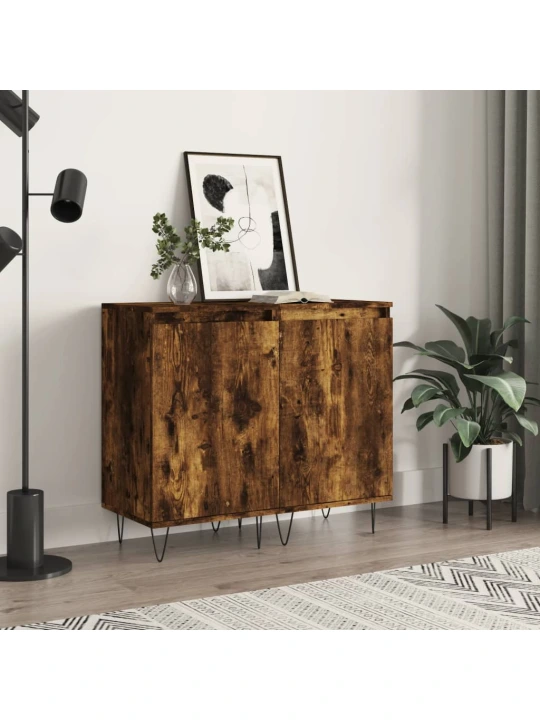 Příborníky 2 ks kouřový dub 40 x 35 x 70 cm kompozitní dřevo