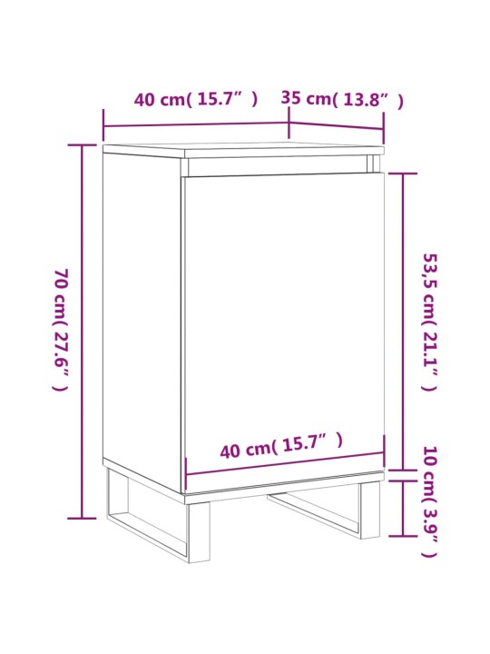Příborník betonově šedý 40 x 35 x 70 cm kompozitní dřevo