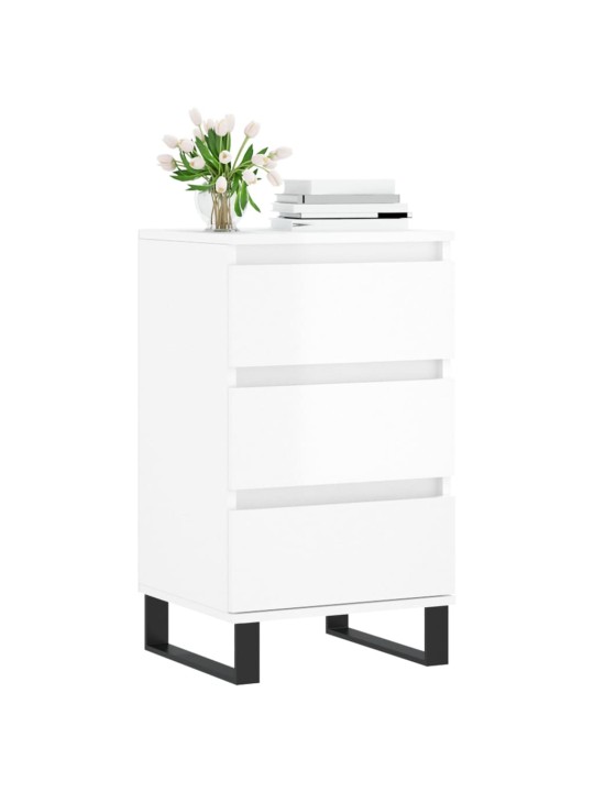 Příborník bílý s vysokým leskem 40x35x70 cm kompozitní dřevo