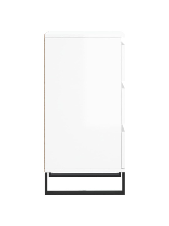 Příborník bílý s vysokým leskem 40x35x70 cm kompozitní dřevo
