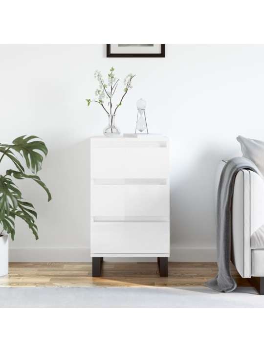 Příborník bílý s vysokým leskem 40x35x70 cm kompozitní dřevo