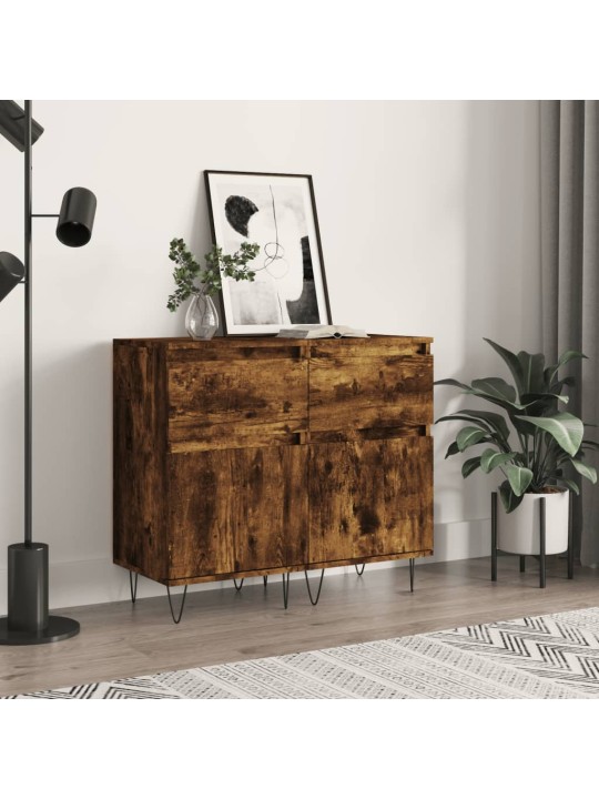 Příborníky 2 ks kouřový dub 40 x 35 x 70 cm kompozitní dřevo