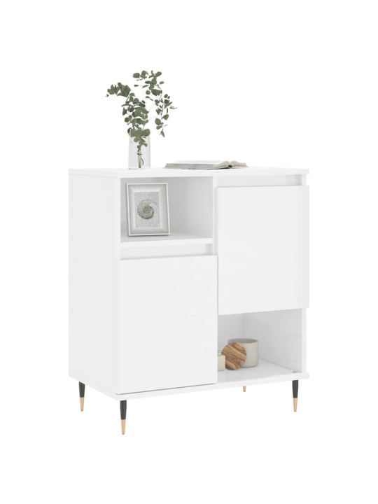 Příborník bílý s vysokým leskem 60x35x70 cm kompozitní dřevo