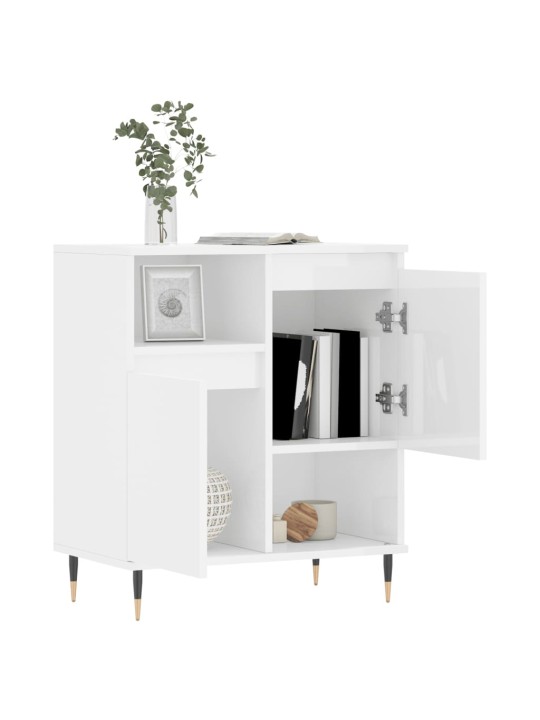Příborník bílý s vysokým leskem 60x35x70 cm kompozitní dřevo