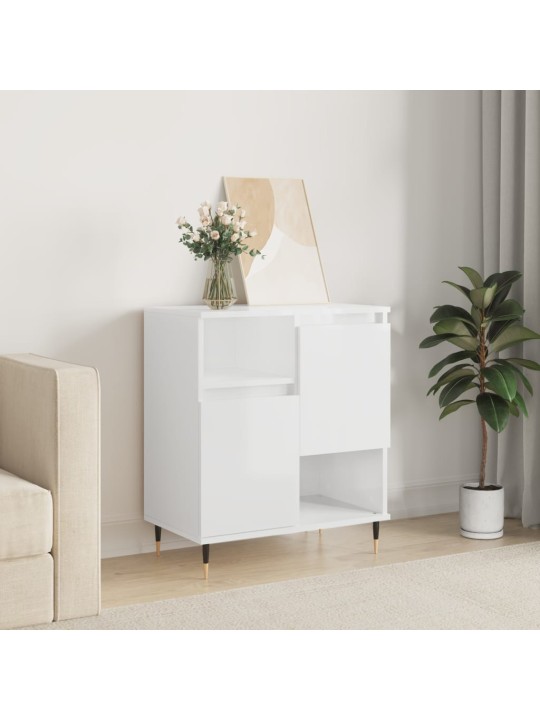 Příborník bílý s vysokým leskem 60x35x70 cm kompozitní dřevo
