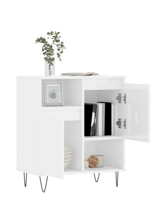 Příborník bílý s vysokým leskem 60x35x70 cm kompozitní dřevo